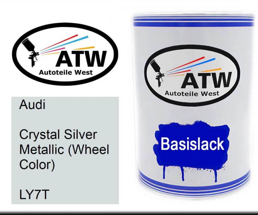 Audi, Crystal Silver Metallic (Wheel Color), LY7T: 500ml Lackdose, von ATW Autoteile West.
